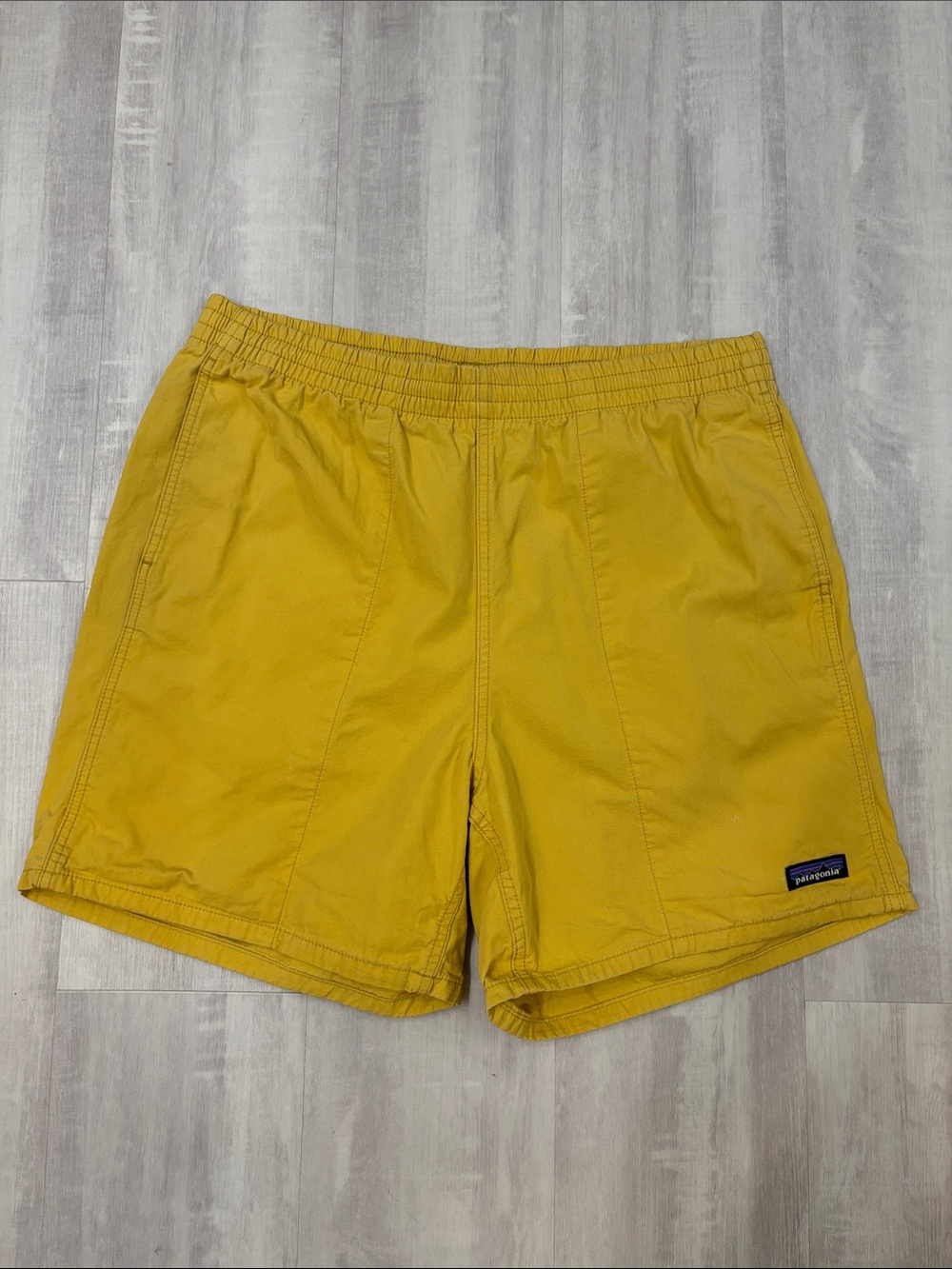 Patagonia Men’s Mustard Yellow Hybrid Shorts Large